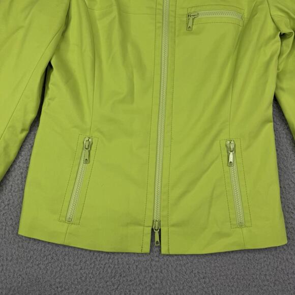 Lafayette 148 New York Green Double Zip Adjustable Collar Jacket Women's Size 4 - Picture 6 of 13